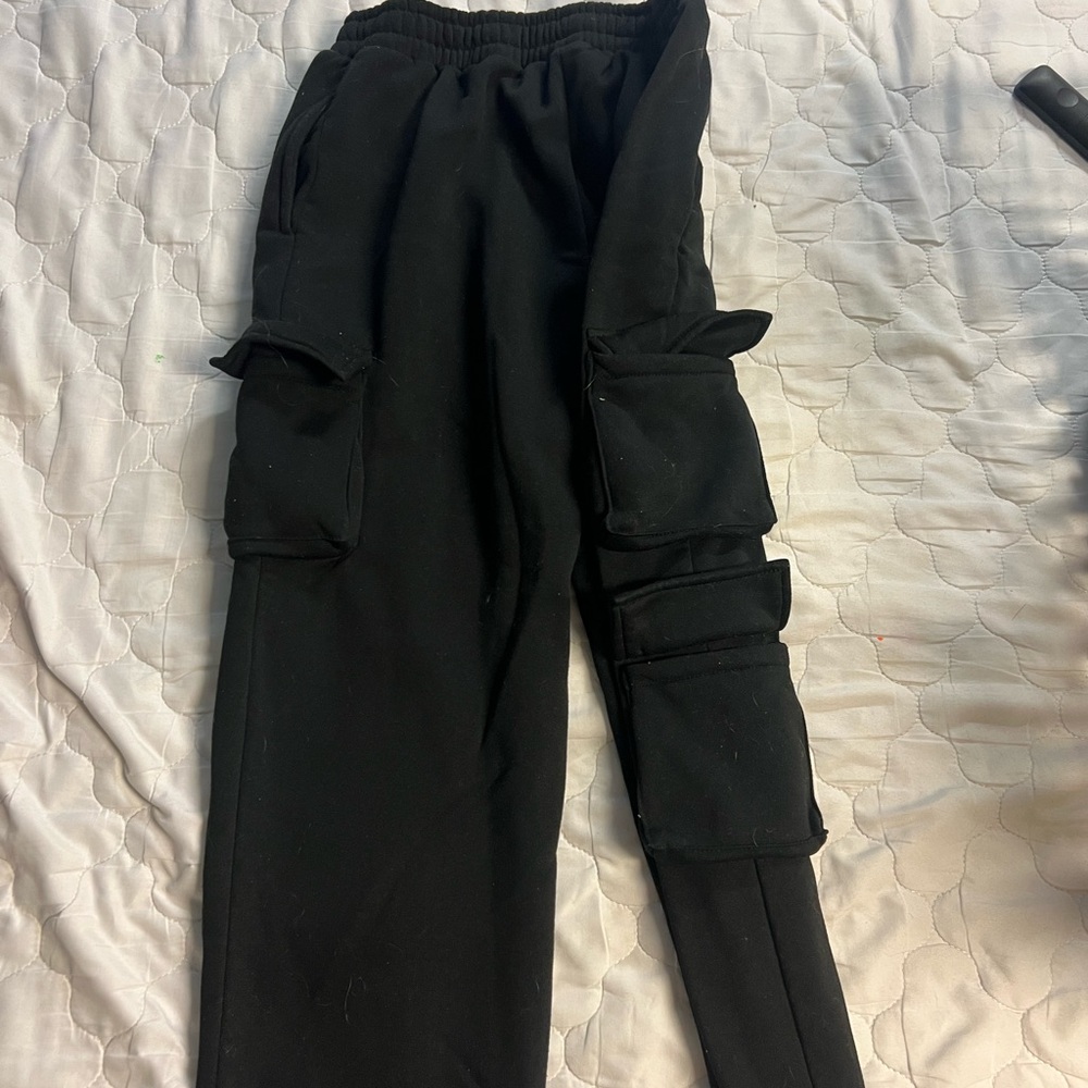 SHEIN Black Cargo Pants with Durable Fabric